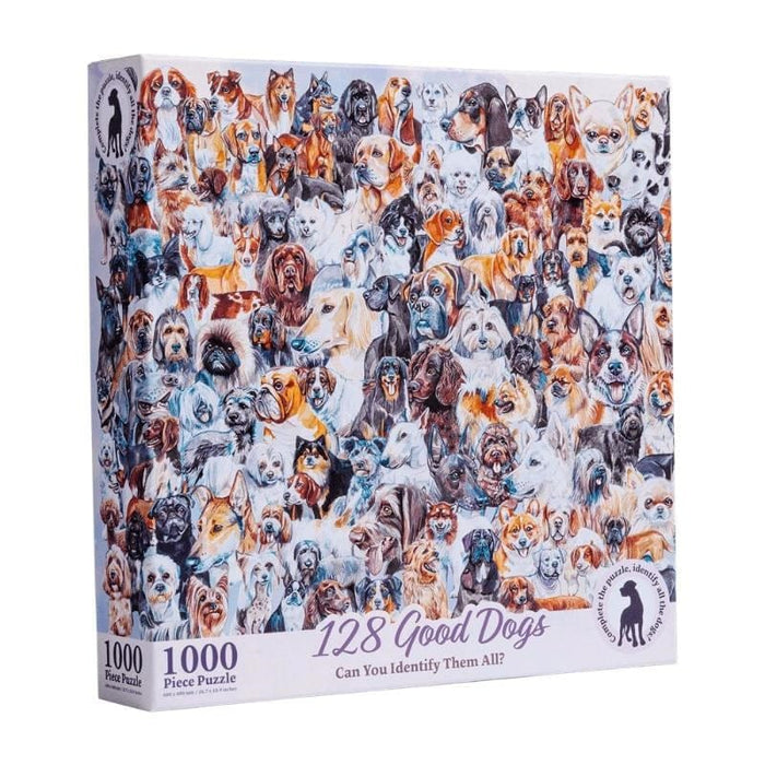 128 Good Dogs - Can You Identify Them All? A Dog Park Puzzle (1000pc)