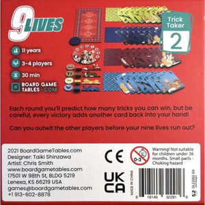 BoardGameTables.com Board & Card Games 9 Lives - Board Game