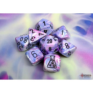 Chessex Dice Chessex D7-Die Set Festive Polyhedral Hydrangea/black 7-Die Set (with bonus die)