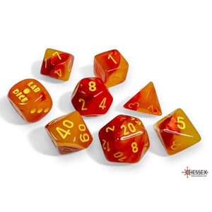 Chessex Dice Chessex D7-Die Set Gemini Polyhedral Gellow-Red/yellow Luminary 7-Die Set (with bonus die)