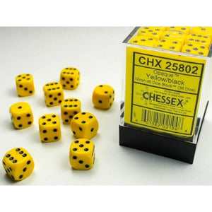 Chessex Dice Dice - Chessex 12mm 36 D6 Opaque Yellow/Black