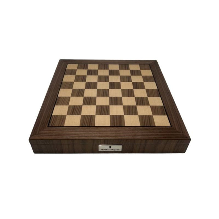 Chess Board - Box w/ Compartments Walnut 20" (Dal Rossi)