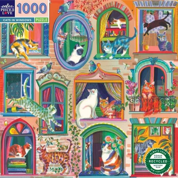 Cats in Window (1000pc) Eeboo