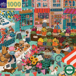 Eeboo Jigsaws England Green Market (1000pc) Eeboo