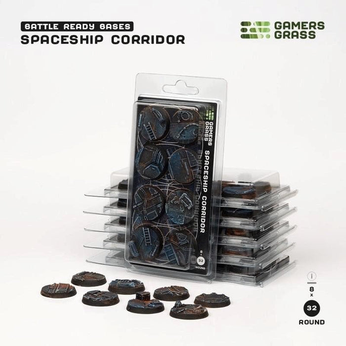 Gamers Grass - Battle Ready Bases - Spaceship Corridor (Round 32mm (x8))