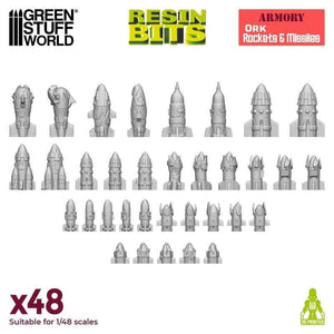 Greenstuff World Hobby GSW - 3D printed set - Ork Rockets and Missiles
