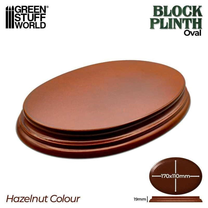 GSW - Oval Display Plinth 17x11 cm - Hazelnut Brown