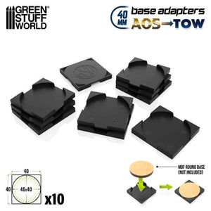 Greenstuff World Hobby GSW - Plastic Round To Square Base Adapter - 40mm