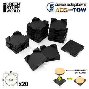 Greenstuff World Hobby GSW - Round To Square Base Adaptor - 25mm