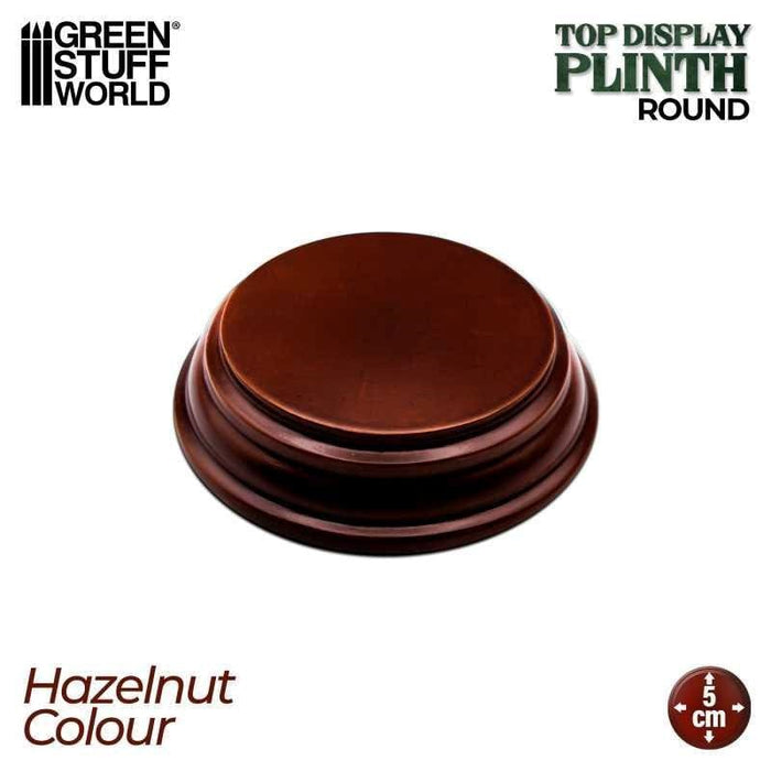 GSW - Round Wood Display Bases - 5x5 Cm - Hazelnut