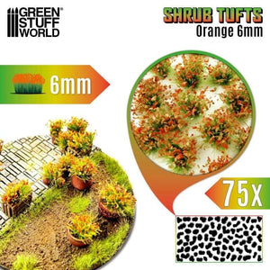 Greenstuff World Hobby GSW - Shrub Tufts 6mm Self-Adhesive - Orange