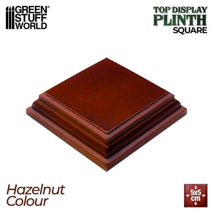 GSW - Square Wood Display Bases 5x5 Cm - Hazelnut