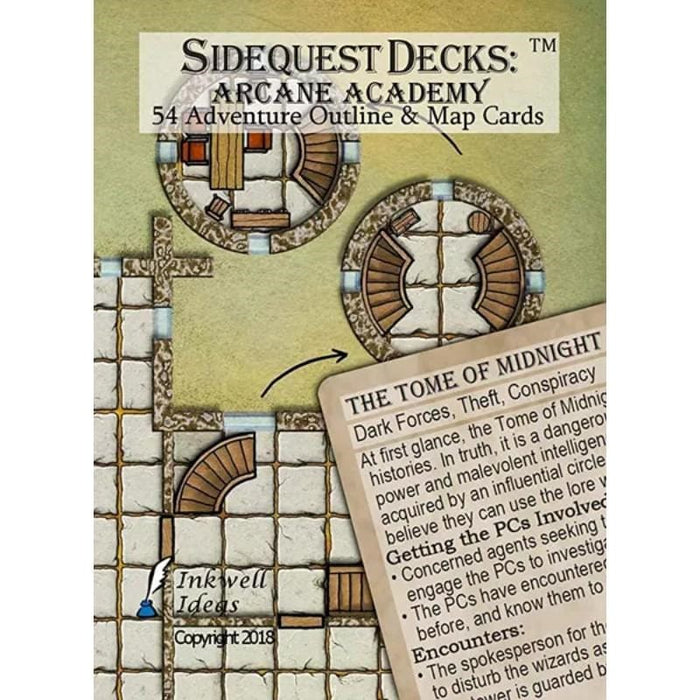 Sidequest Decks - Arcane Academy - RPG Adventure Map Cards