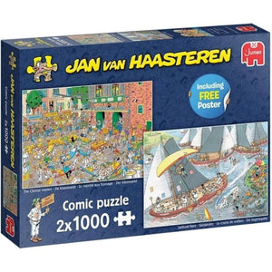 Jumbo Jigsaws Cheese Market - Jan Van Haasteren (2x 1000pc)