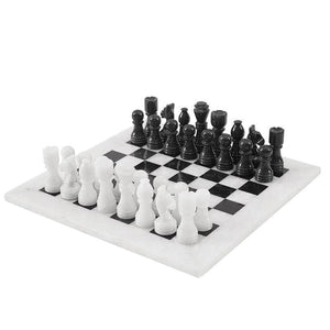 Marble Wholesale Classic Games Chess Set - Marble 30cm - White & Black with Storage Box