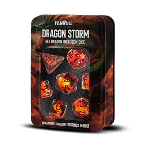 Metallic Dice Games Dice Dice - Dragon Storm Silicone Polyhedrals - Red Dragon Inclusion (MDG) (26/01/2024 Release)