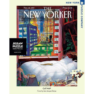 New York Puzzle Company Jigsaws Cat Nap - The New Yorker (1000pc) New York Puzzle Company