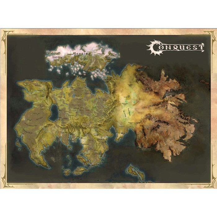 Conquest - Conquest Cloth Map of Alektria, the first continent of EA