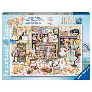 Ravensburger Jigsaws Crazy Cats: Haberdashery (1000pc) Ravensburger