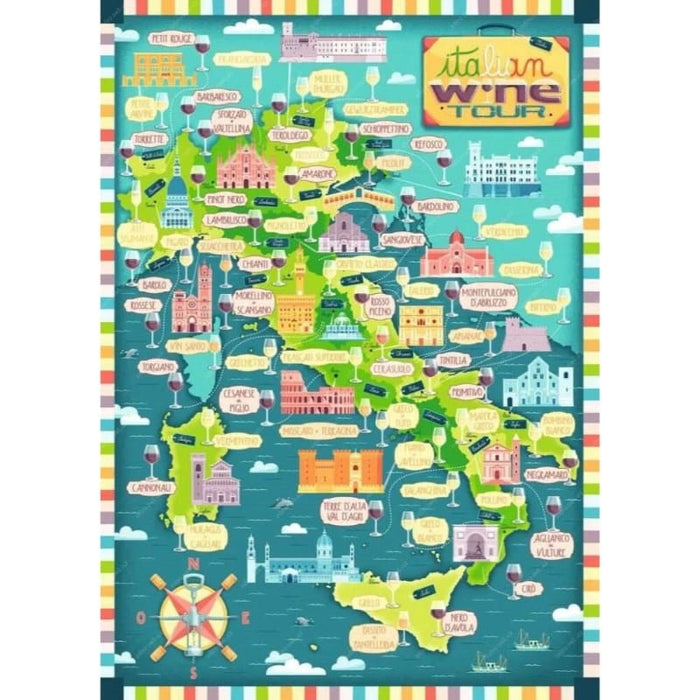 Map of Italy - Wines (1000pc) Ravensburger