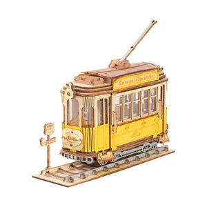 Robotime Construction Puzzles DIY - Classical 3D Wooden Carriage Tram