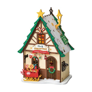 Robotime Construction Puzzles DIY Mini House - Twinkling Christmas House