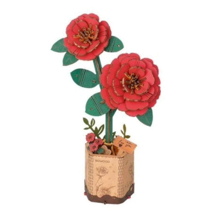 DIY Wood Bloom - Red Camelia