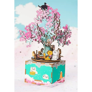 Robotime Construction Puzzles Rolife DIY - Music Box Cherry Blossom Tree