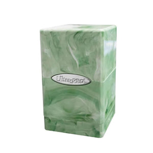 Ultra Pro Trading Card Games Deck Box - Ultra Pro Satin Tower - Marble Lime Green/White (July 2024 Release)