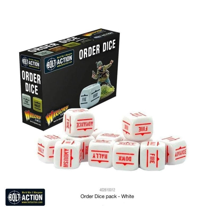 Bolt Action - Order Dice - White (12)