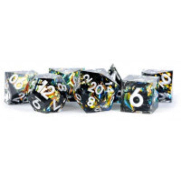 Dice - Handcrafted Resin Polyhedrals - Simmering Coal (MDG)