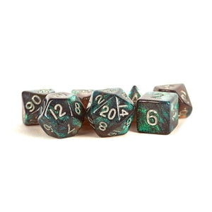 Metallic Dice Games Dice Dice - Stardust Resin -  Gray w/ Silver Numbers (MDG)