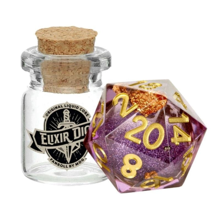 Elixir Dice - Individual d20 Die - Liquid Core - Aether Abstract